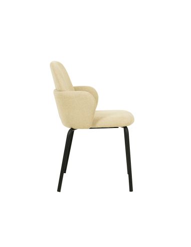 Paddy - Chaise empilable en tissu beige | Lot de 4