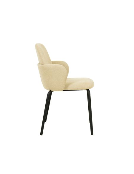 Paddy - Chaise empilable en tissu beige | Lot de 4
