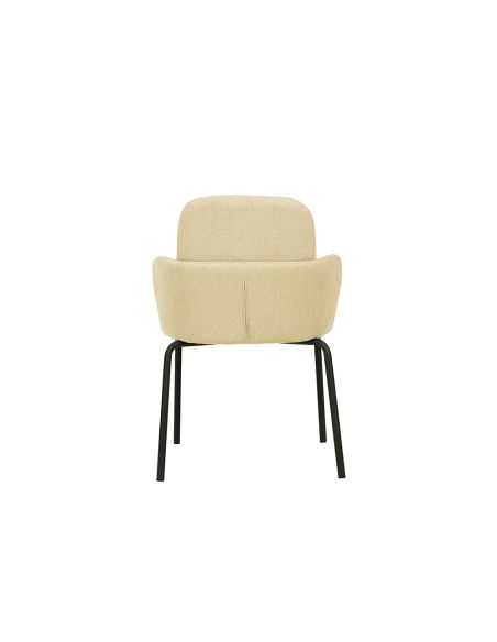 Paddy - Chaise empilable en tissu beige | Lot de 4