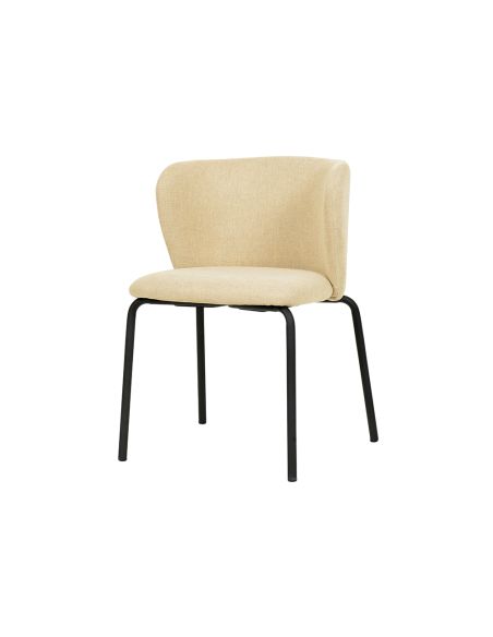 Break - Chaise empilable en tissu beige | Lot de 4