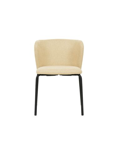 Break - Chaise empilable en tissu beige | Lot de 4