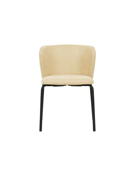 Break - Chaise empilable en tissu beige | Lot de 4