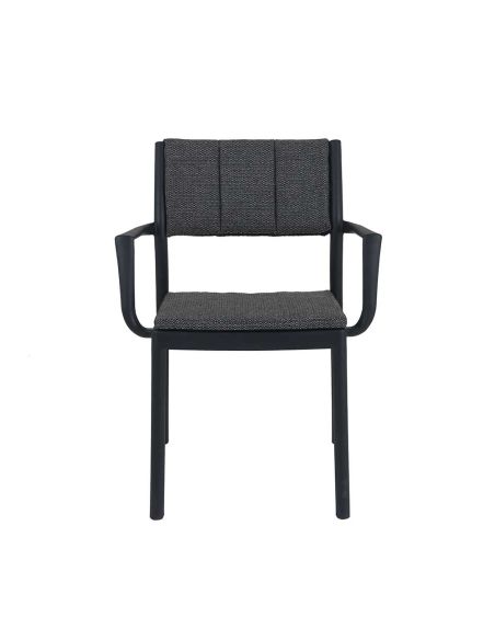 Rocco - Fauteuil empilable en polypropylène noir | Lot de 4