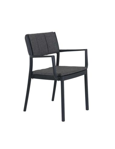 Rocco - Fauteuil empilable en polypropylène noir | Lot de 4