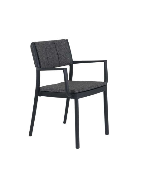Rocco - Fauteuil empilable en polypropylène noir | Lot de 4