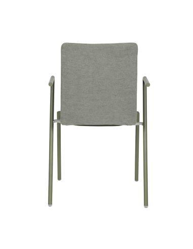 Fortis - Fauteuil empilable en tissu vert | Lot de 4
