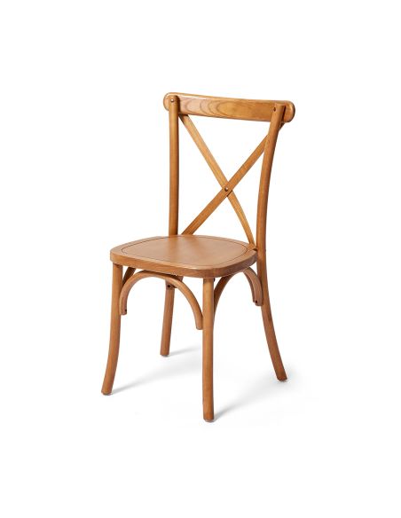 Crossback - Chaise empilable en bois bois/marron clair | Lot de 4