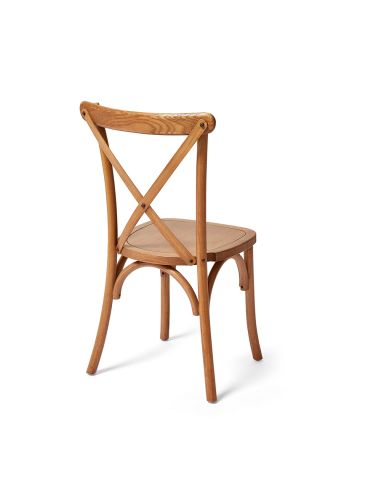 Crossback - Chaise empilable en bois bois/marron clair | Lot de 4
