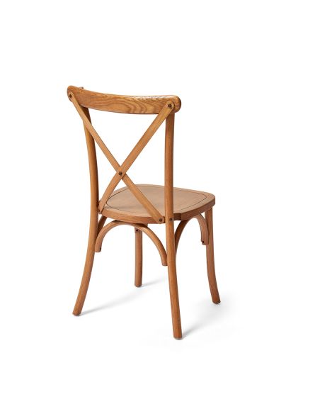 Crossback - Chaise empilable en bois bois/marron clair | Lot de 4