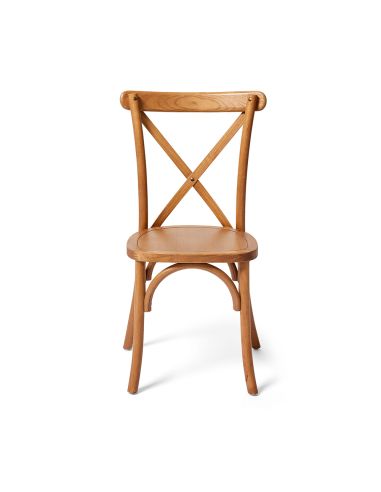 Crossback - Chaise empilable en bois bois/marron clair | Lot de 4