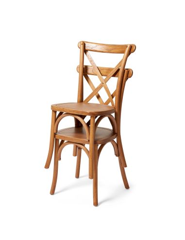 Crossback - Chaise empilable en bois bois/marron clair | Lot de 4