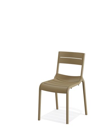 Calor - Chaise empilable en polypropylène sable | Lot de 4