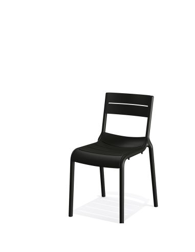 Calor - Chaise empilable en polypropylène noir | Lot de 4