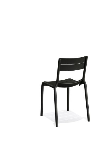 Calor - Chaise empilable en polypropylène noir | Lot de 4