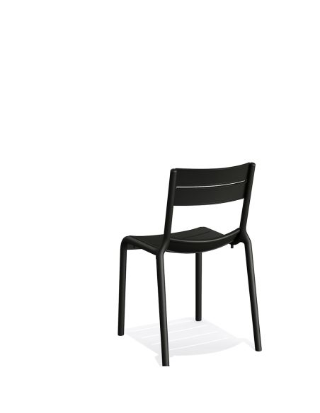 Calor - Chaise empilable en polypropylène noir | Lot de 4