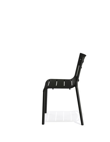 Calor - Chaise empilable en polypropylène noir | Lot de 4