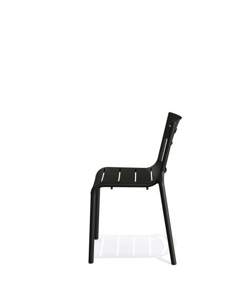 Calor - Chaise empilable en polypropylène noir | Lot de 4