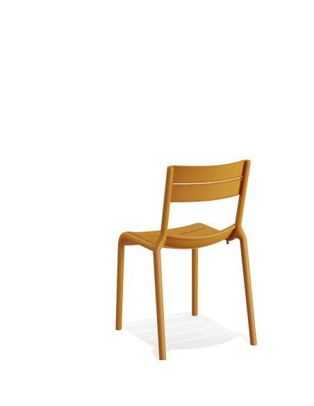 Calor - Chaise empilable en polypropylène jaune | Lot de 4
