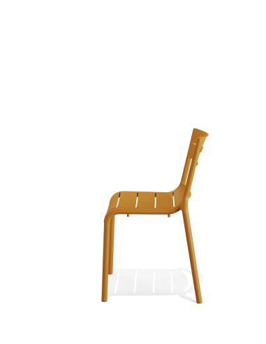 Calor - Chaise empilable en polypropylène jaune | Lot de 4