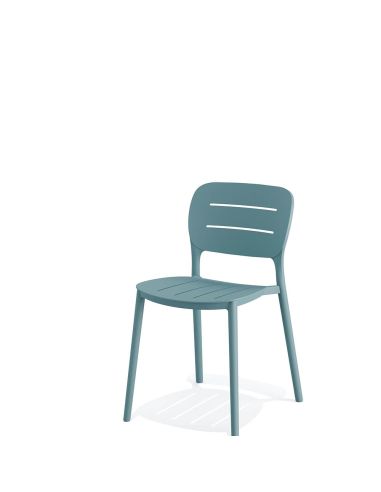 Propi - Chaise empilable en polypropylène bleu | Lot de 4