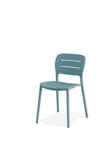 Propi - Chaise empilable en polypropylène bleu | Lot de 4