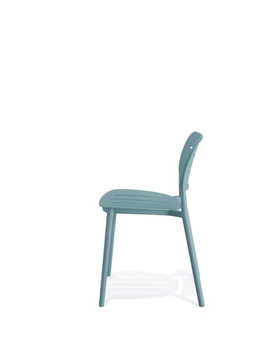 Propi - Chaise empilable en polypropylène bleu | Lot de 4