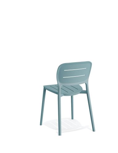 Propi - Chaise empilable en polypropylène bleu | Lot de 4