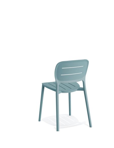Propi - Chaise empilable en polypropylène bleu | Lot de 4