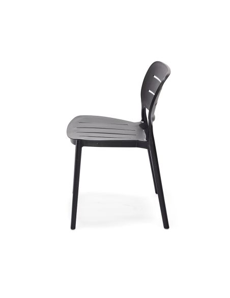 Propi - Chaise empilable en polypropylène noir | Lot de 4