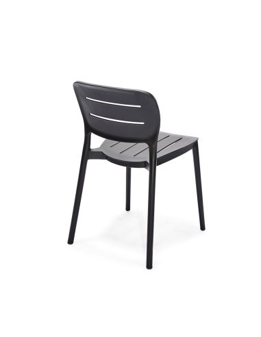 Propi - Chaise empilable en polypropylène noir | Lot de 4