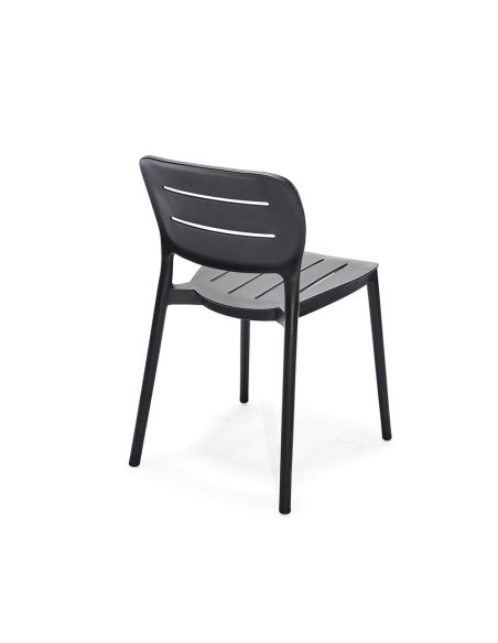 Propi - Chaise empilable en polypropylène noir | Lot de 4
