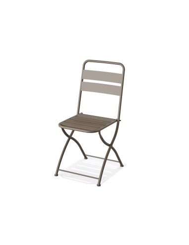 Breeze - Chaise de bistrot en métal cappuccino | Lot de 4
