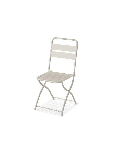 Breeze - Chaise de bistrot en métal sable | Lot de 4
