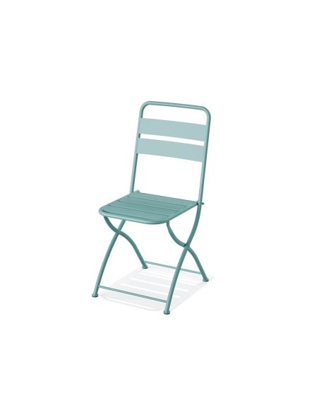Breeze - Chaise de bistrot en métal bleu | Lot de 4