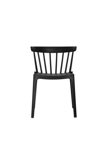 Windson - Chaise empilable en polypropylène noir | Lot de 4