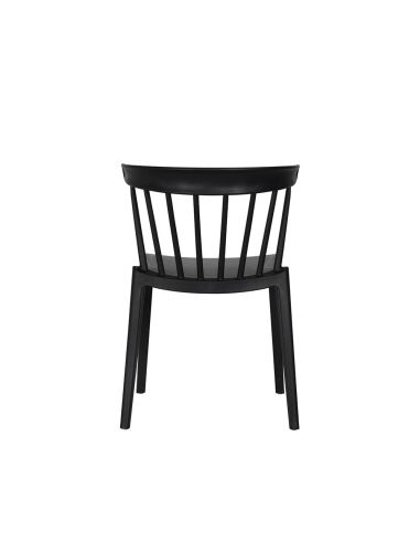 Windson - Chaise empilable en polypropylène noir | Lot de 4