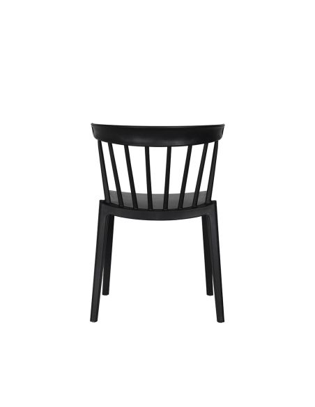 Windson - Chaise empilable en polypropylène noir | Lot de 4