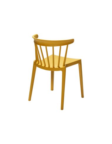 Windson - Chaise empilable en polypropylène jaune | Lot de 4