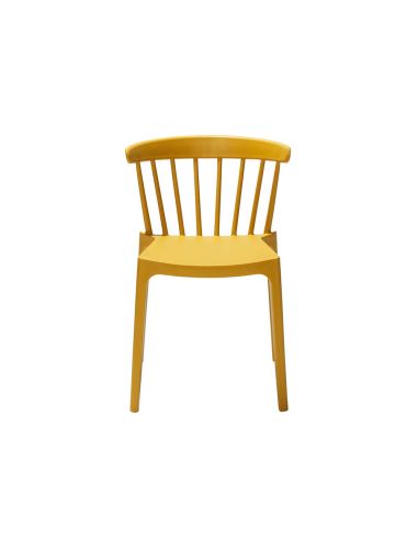 Windson - Chaise empilable en polypropylène jaune | Lot de 4