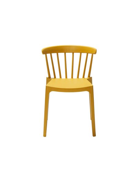 Windson - Chaise empilable en polypropylène jaune | Lot de 4