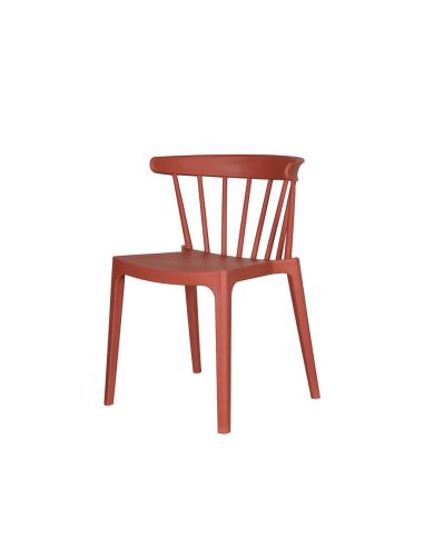 Windson - Chaise empilable en polypropylène terracotta | Lot de 4