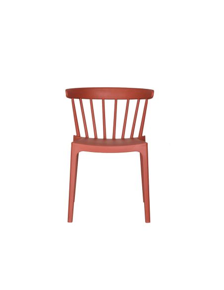 Windson - Chaise empilable en polypropylène terracotta | Lot de 4