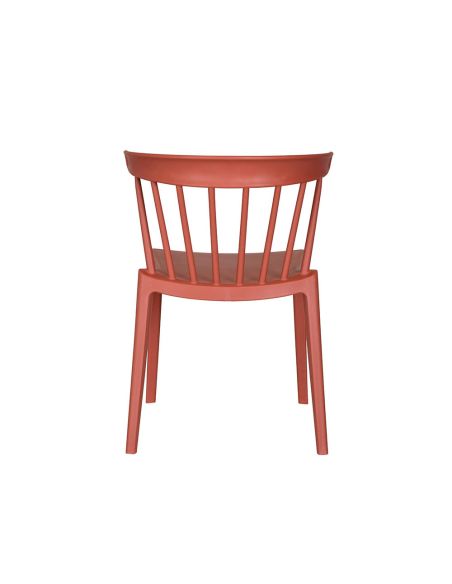 Windson - Chaise empilable en polypropylène terracotta | Lot de 4