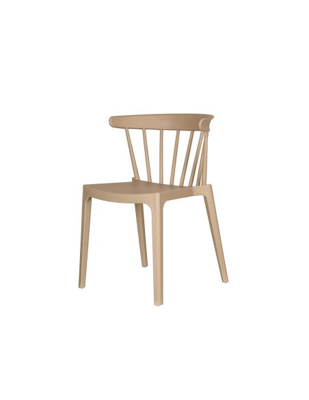 Windson - Chaise empilable en polypropylène sable | Lot de 4