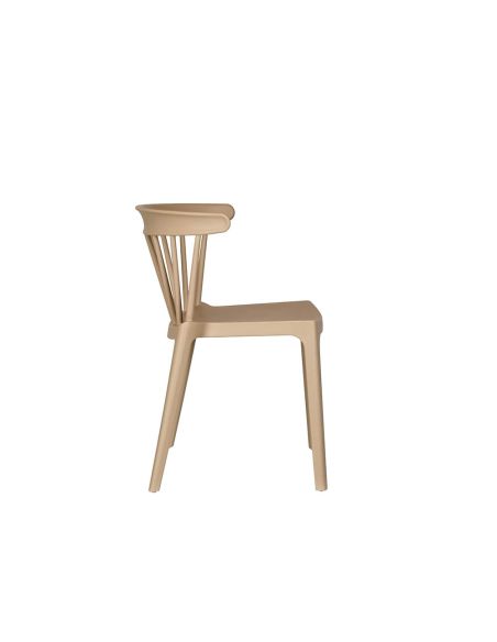 Windson - Chaise empilable en polypropylène sable | Lot de 4