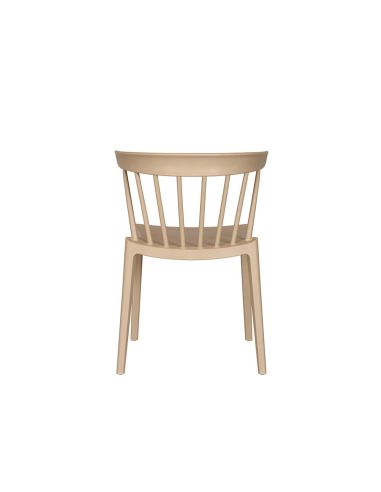 Windson - Chaise empilable en polypropylène sable | Lot de 4