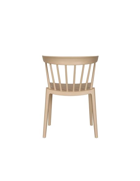 Windson - Chaise empilable en polypropylène sable | Lot de 4