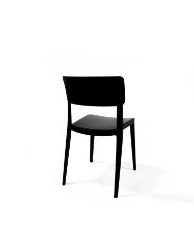 Wing - Chaise empilable en polypropylène noir | Lot de 4