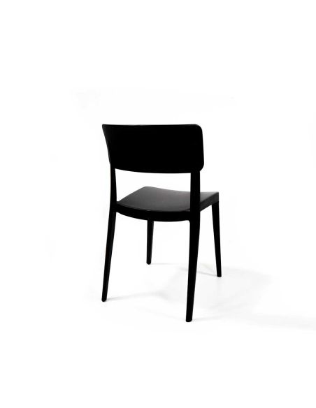 Wing - Chaise empilable en polypropylène noir | Lot de 4