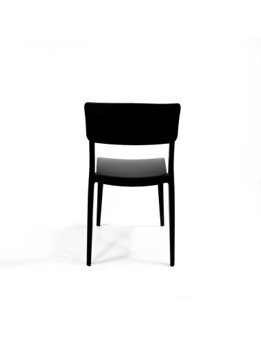 Wing - Chaise empilable en polypropylène noir | Lot de 4
